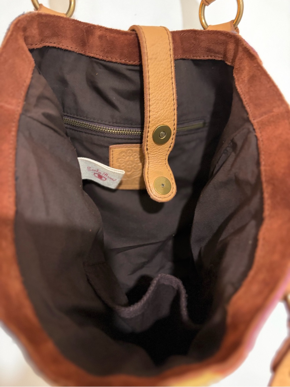 Lucky Brand Multicolor Scallop Suede Hobo with Tan Trim - Picture 8 of 8
